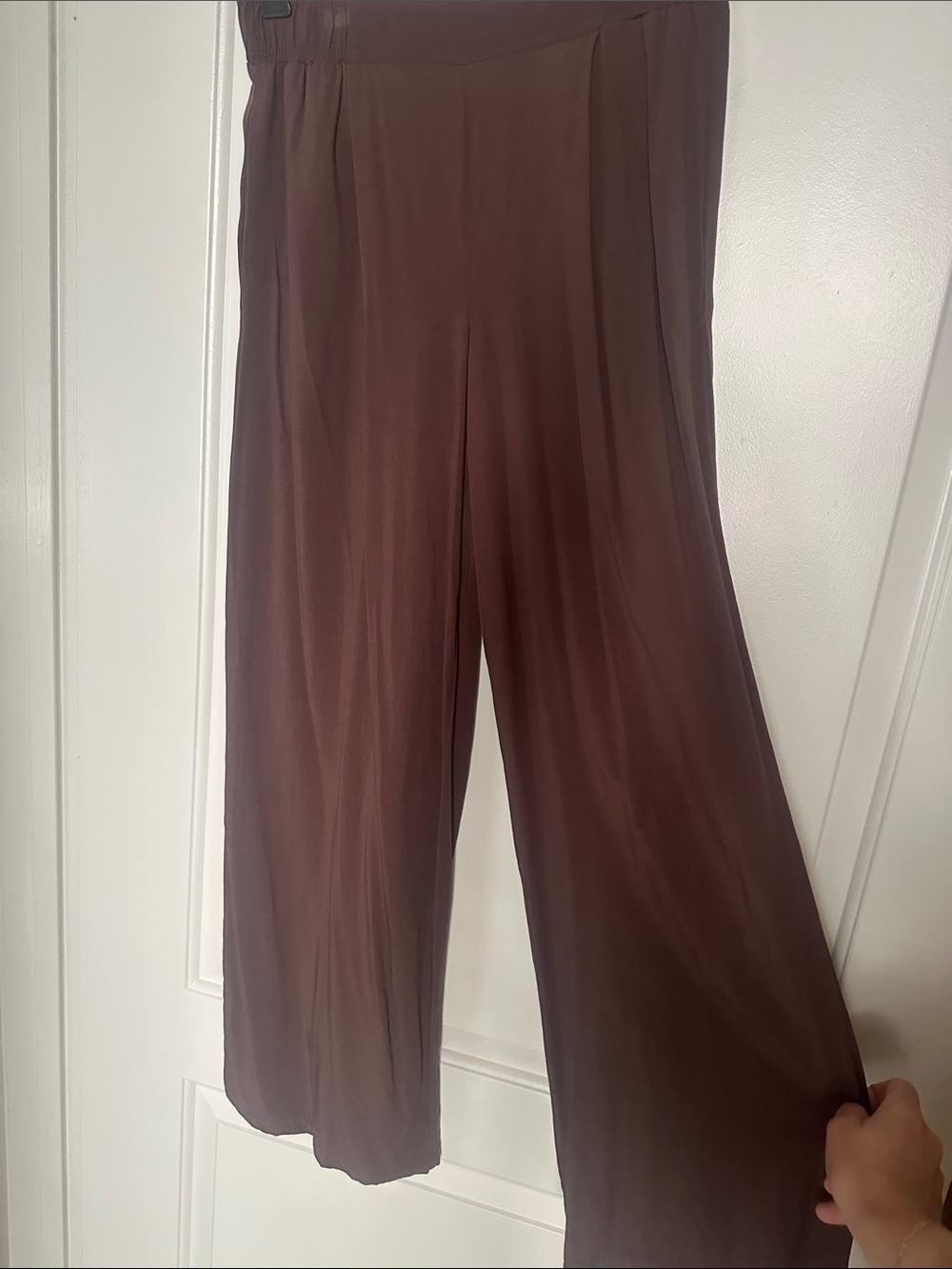 Wide Leg Flowing Pants in Dark Brown